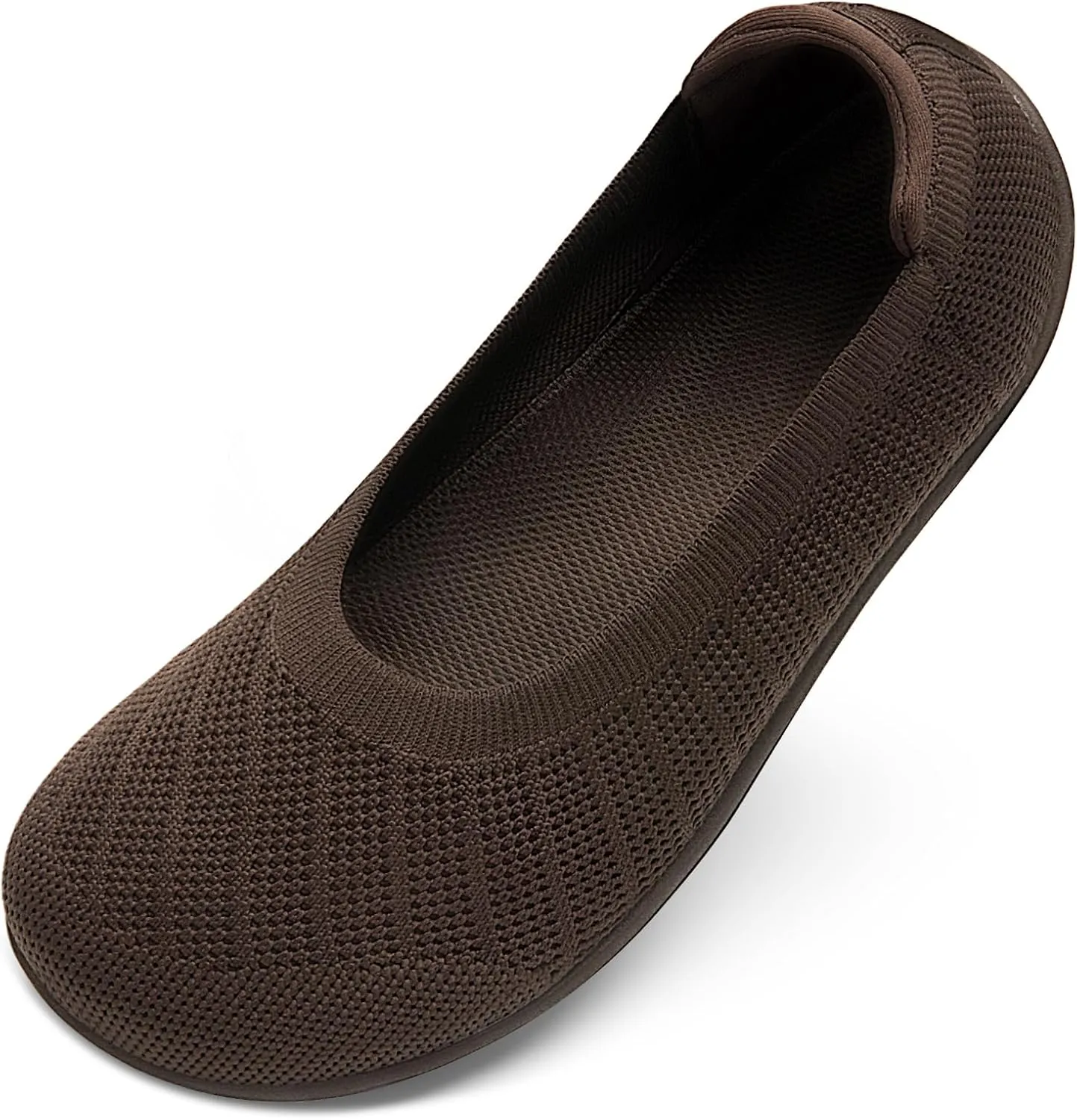Women's Ballet Flats Wide Toe Box Barefoot Dress Shoes Knit Flat Comfortable Casual Walking Shoe Minimalist Zero Drop Slip On