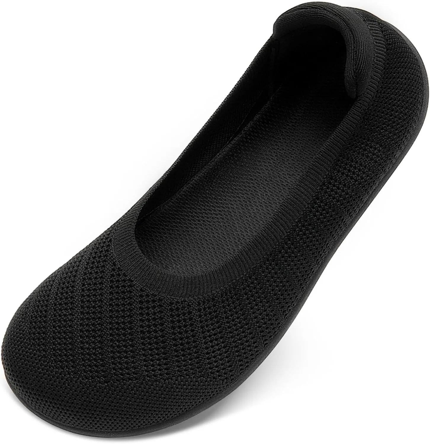 Women's Ballet Flats Wide Toe Box Barefoot Dress Shoes Knit Flat Comfortable Casual Walking Shoe Minimalist Zero Drop Slip On