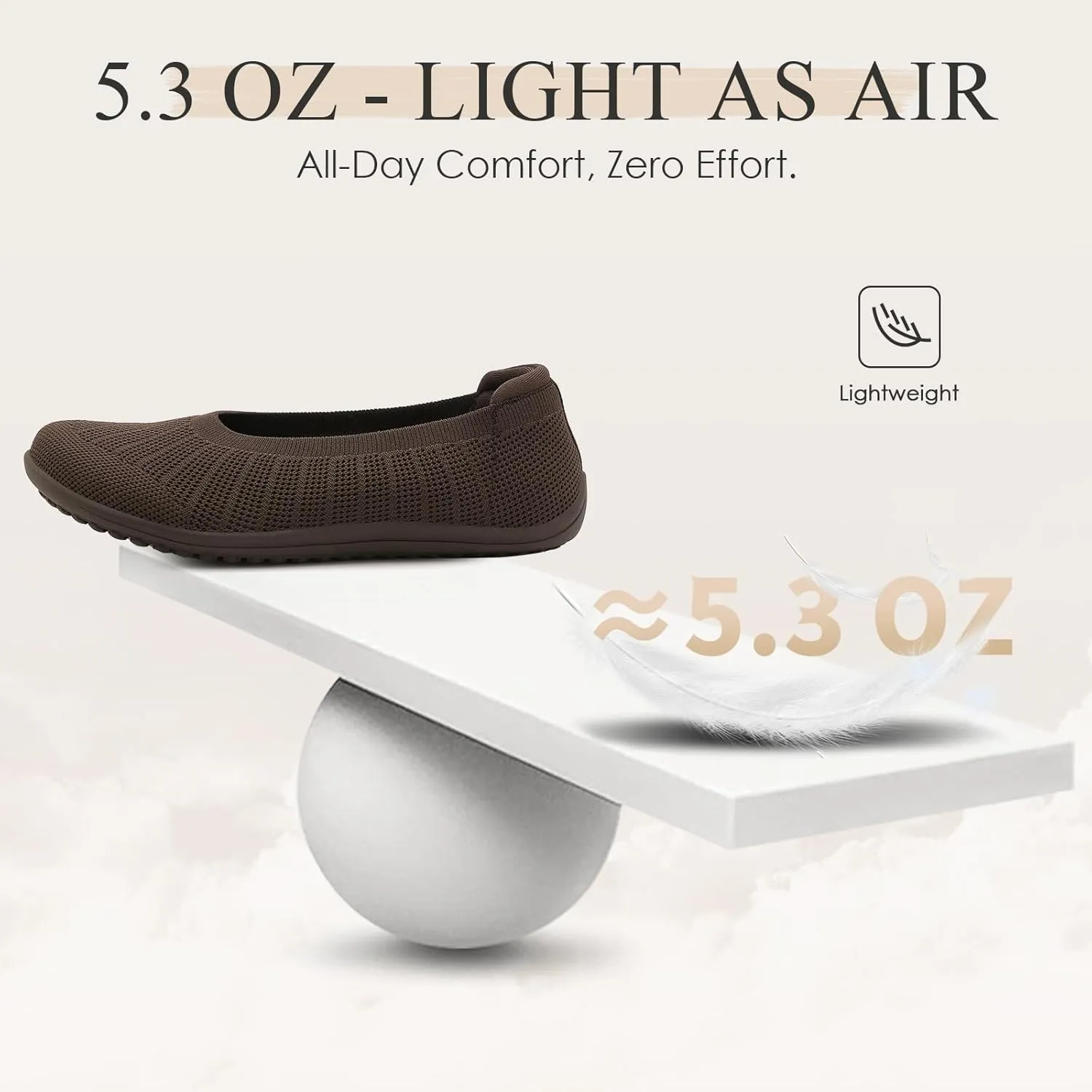 Women's Ballet Flats Wide Toe Box Barefoot Dress Shoes Knit Flat Comfortable Casual Walking Shoe Minimalist Zero Drop Slip On