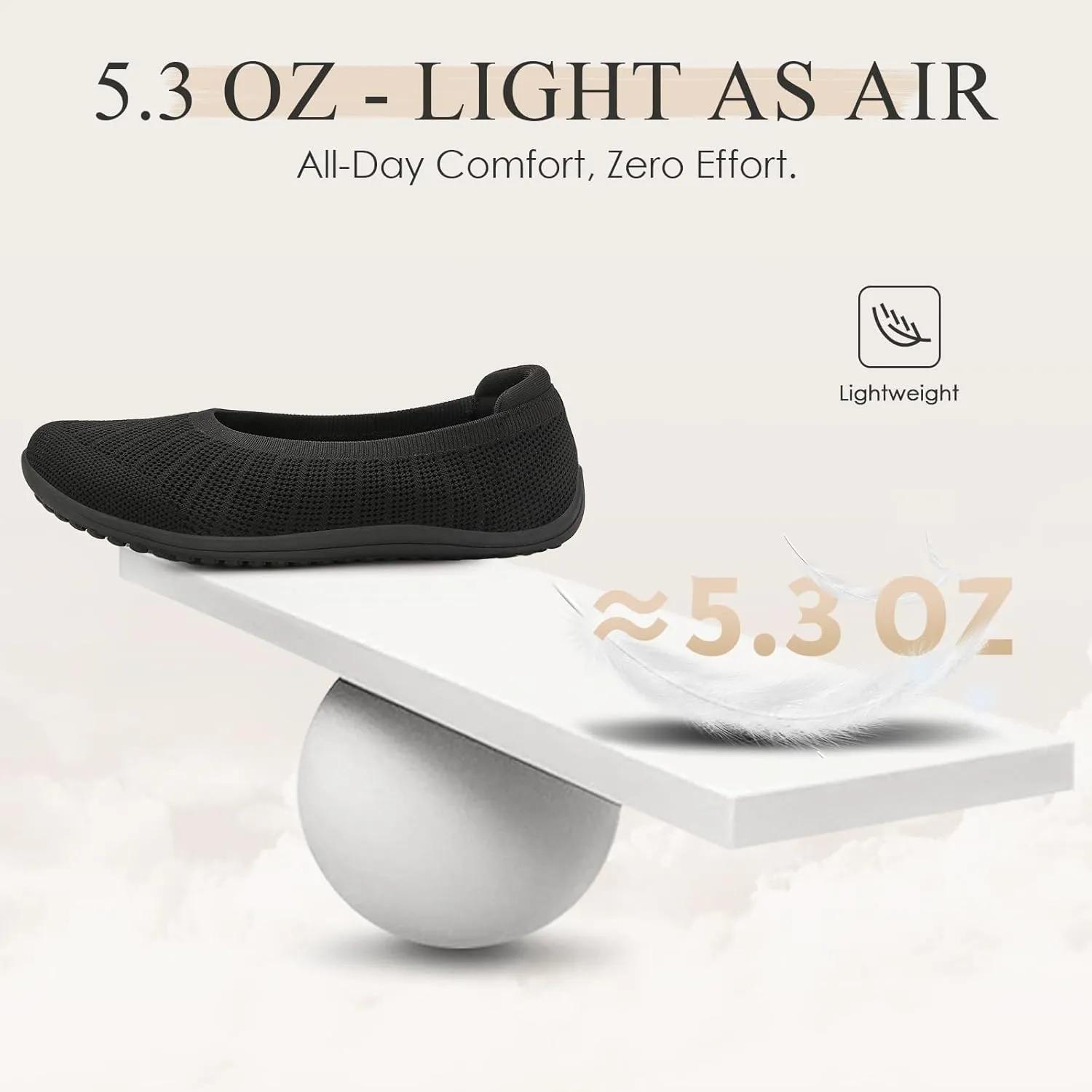 Women's Ballet Flats Wide Toe Box Barefoot Dress Shoes Knit Flat Comfortable Casual Walking Shoe Minimalist Zero Drop Slip On