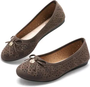Women's Ballet Shoes Comfortable Slip on Round Toe Flat Casual Shoes for Walking, Driving, Dressy