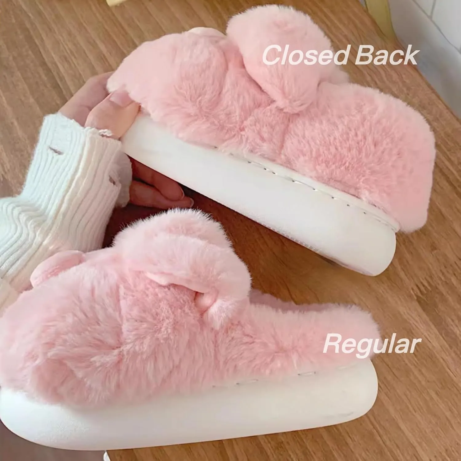 Women's Cute Piggy Plush Slippers for Winter, Indoor Fuzzy Slip-on Home Shoes
