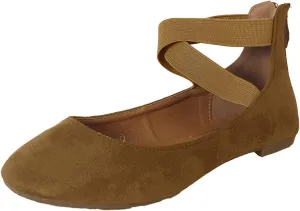 Womens Dana Closed Toe Ankle Strap Slide Flats