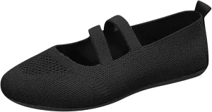 Women's Flat Ballet Shoes Knit Flat Shoes Round Toe Slip on Women Flats for Dressy Casual Office Work Wedding