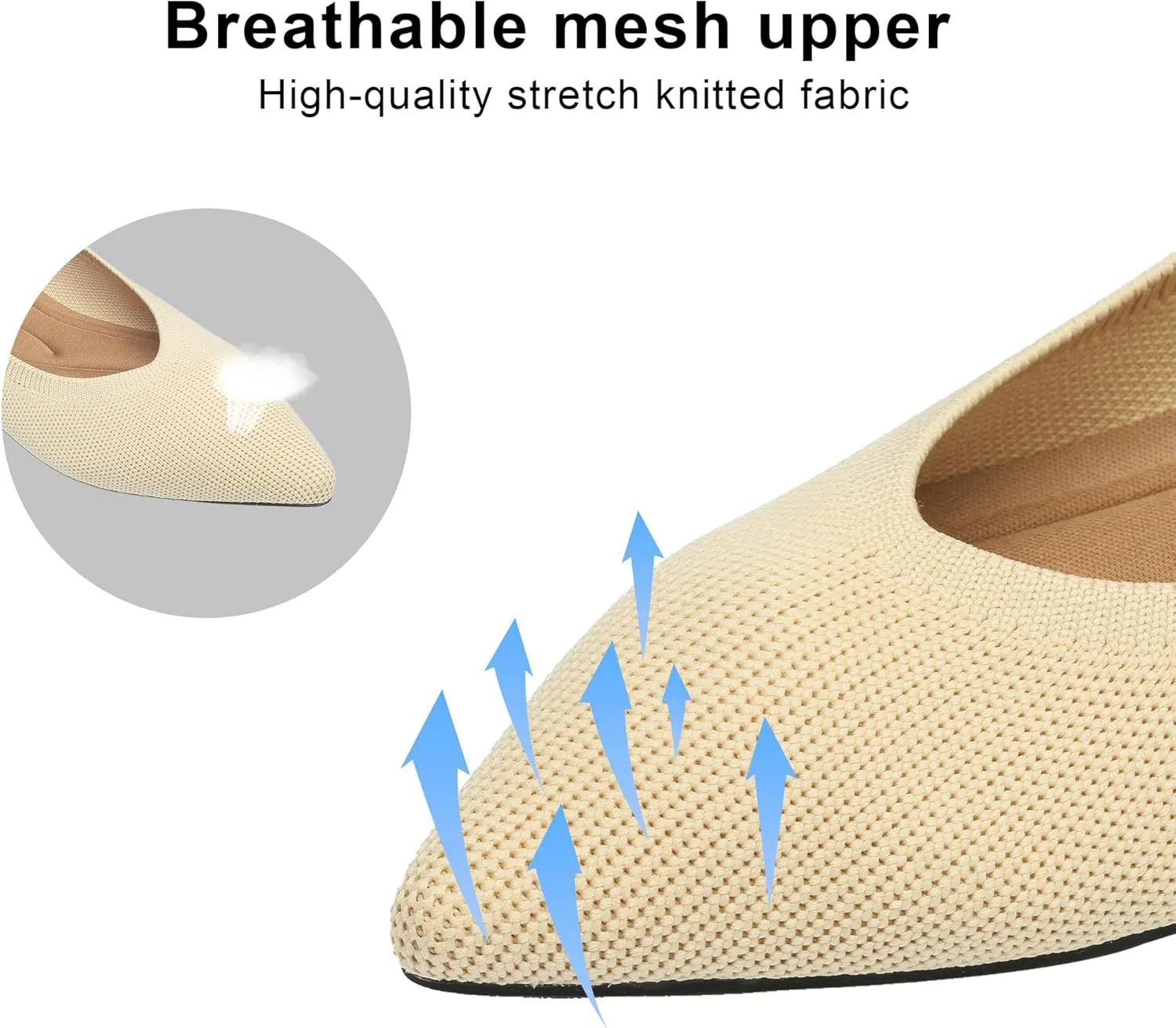 Women's Flats Shoes Pointed Toe Knit Ballet Comfortable Dressy Slip On Leopard Flat