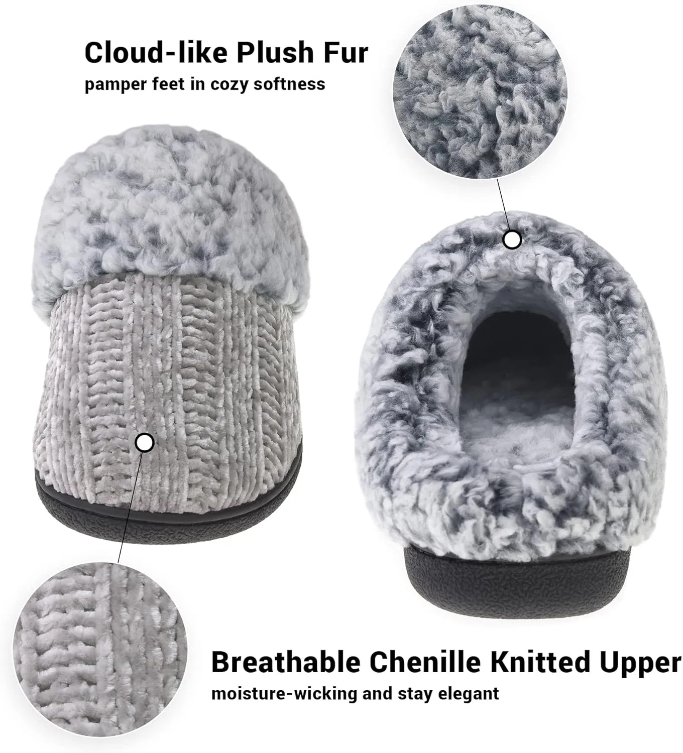 Women's House Slippers Memory Foam Fuzzy Slip on Slide Slippers Ladies Soft Bedroom Shoes for Indoor & Outdoor