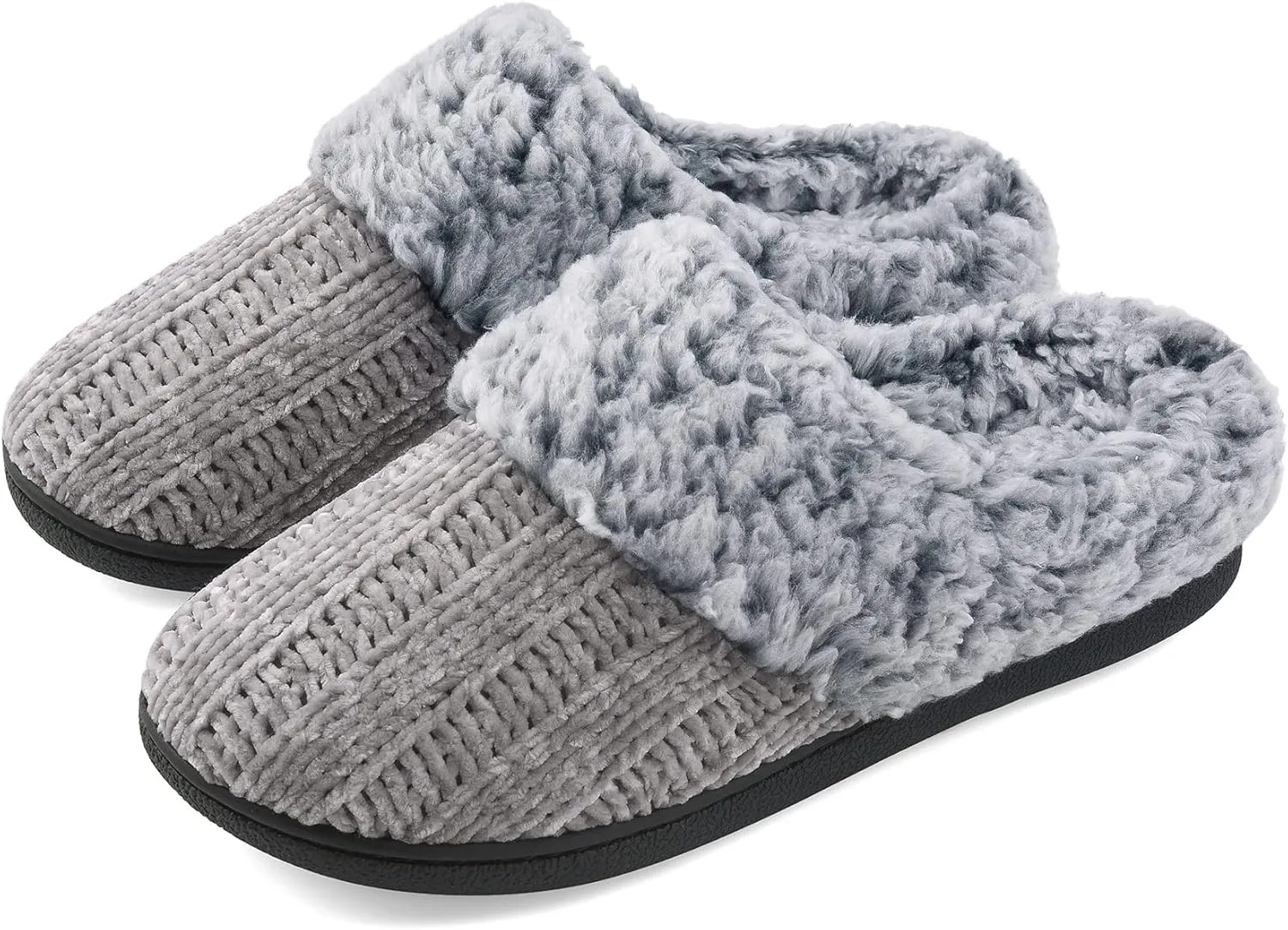 Women's House Slippers Memory Foam Fuzzy Slip on Slide Slippers Ladies Soft Bedroom Shoes for Indoor & Outdoor