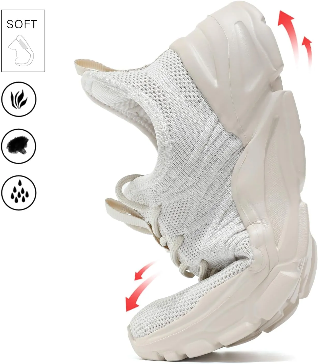 Womens Ladies Walking Tennis Shoes Slip on Lightweight Casual Running Sneakers Soft Sole Comfortable Trainers