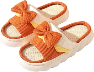 Women's linen slippers. Comfortable linen slippers. Non-slip tread pattern on the sole. Highly elastic and soft sponge for stylish skin-friendliness.