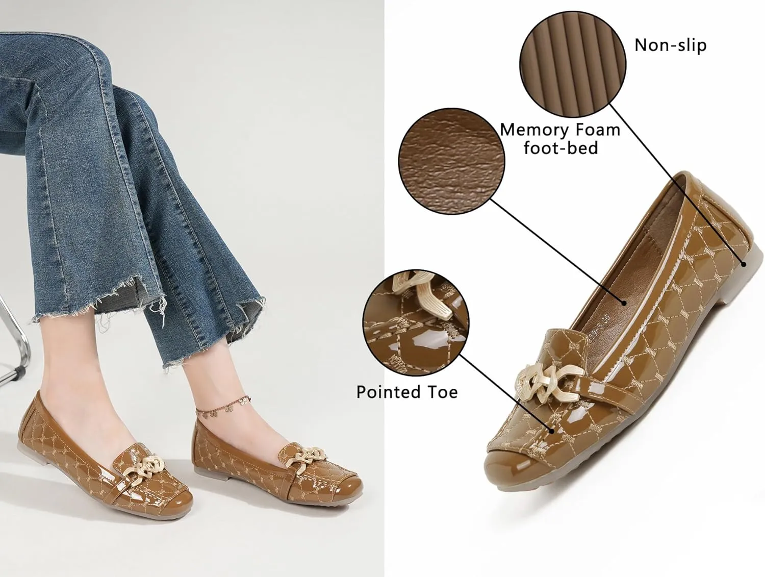 Women's Loafers Flats Casual Comfort Ladies Walking Shoes Moccasin Penny Loafers Slip On Work Shoes