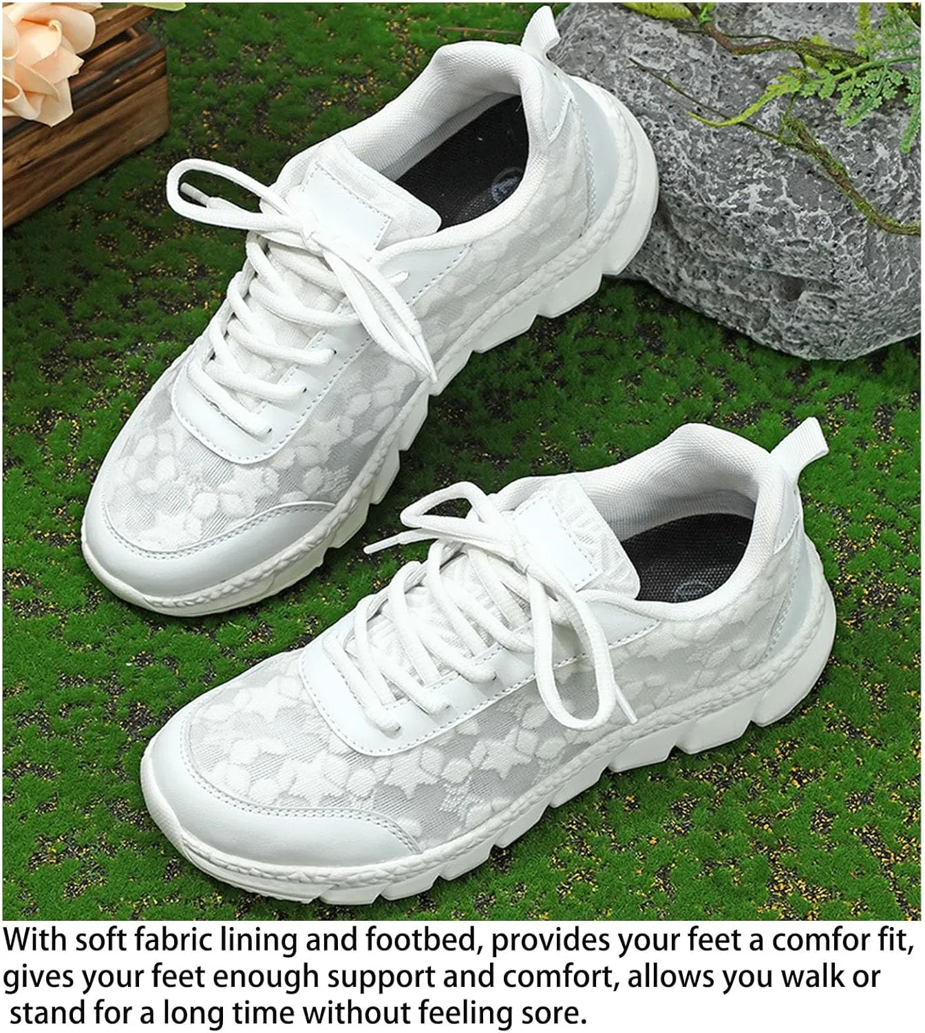 Women's Luxurious Orthopedic Sneakers Print Hollow Mesh Arch Support Walking Shoes Women Soft Sole Low Top Sneakers