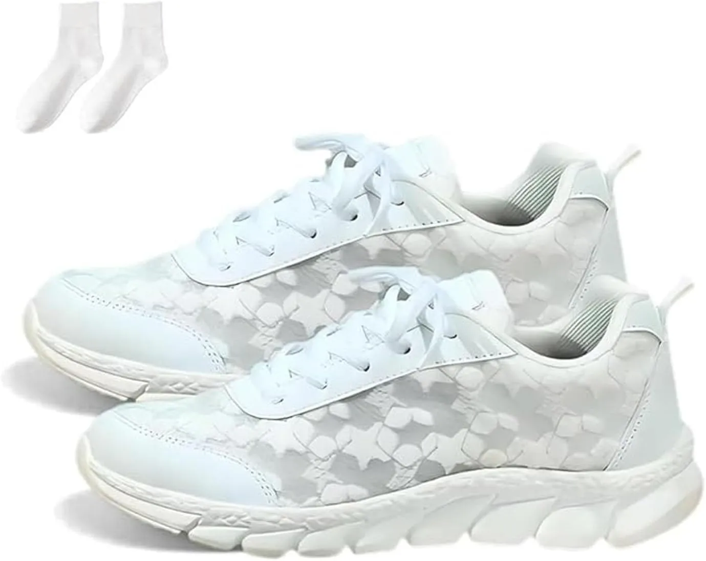 Women's Luxurious Orthopedic Sneakers Print Hollow Mesh Arch Support Walking Shoes Women Soft Sole Low Top Sneakers