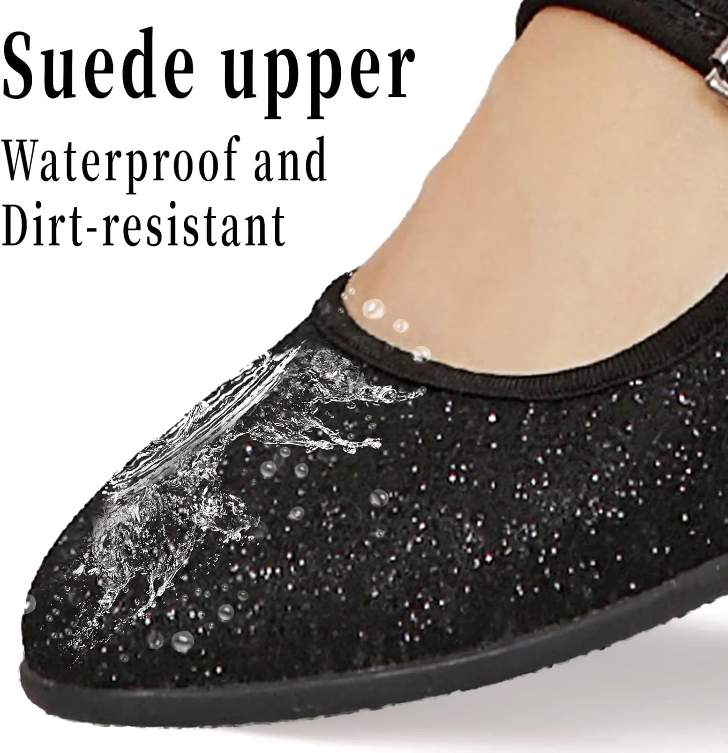 Women's Mary Jane Flats Comfortable Slip-on Flats Round Toe Dressy Ballet Shoes for Women
