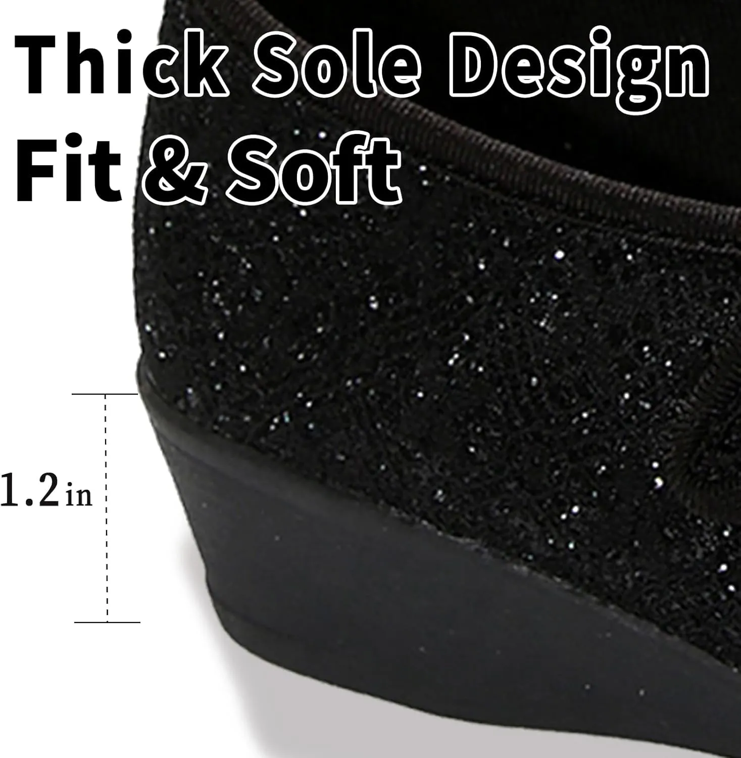 Women's Mary Jane Flats Comfortable Slip-on Flats Round Toe Dressy Ballet Shoes for Women