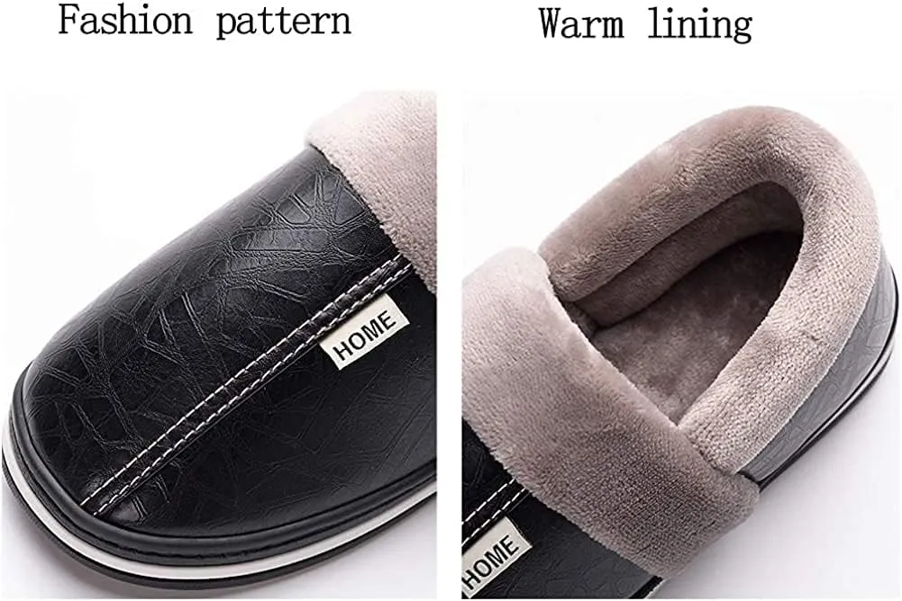 Women's Men's Soft House Felt Slippers Suede Indoor Slip On Cotton Shoes Memory Foam Anti-Skid Sole