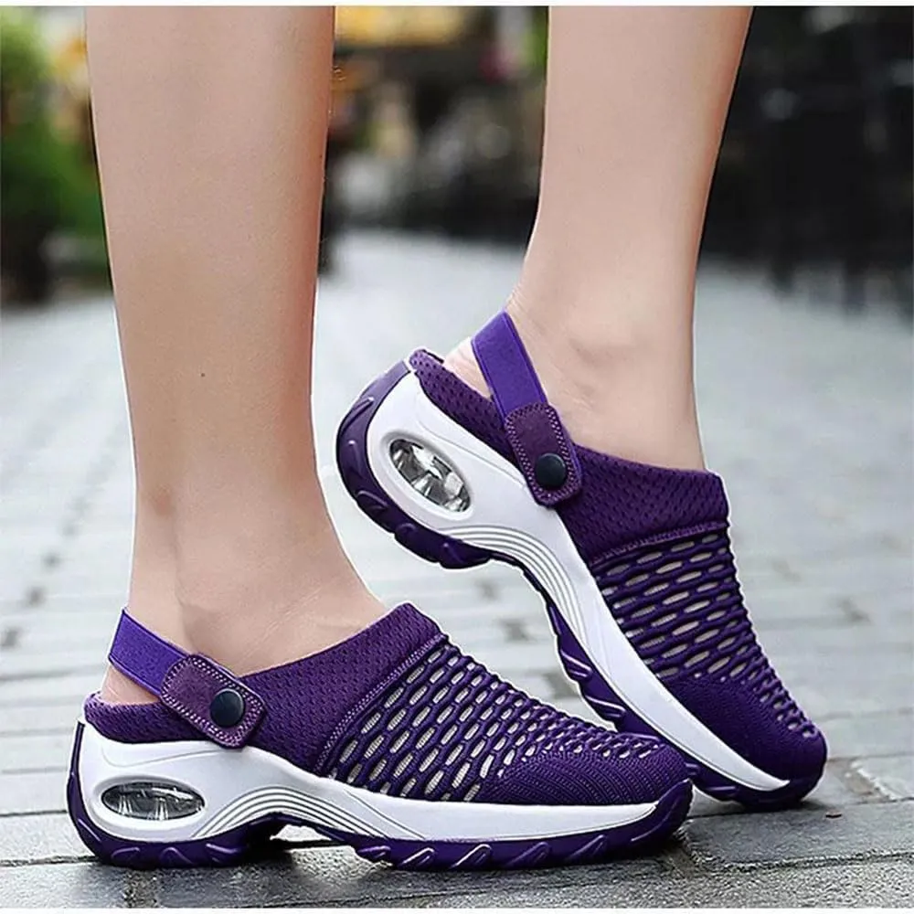 Women's Orthopedic Clogs with Air Cushion Support, Slip on Lightweight Beach Shoes Outdoor Slippers Walking Shoes