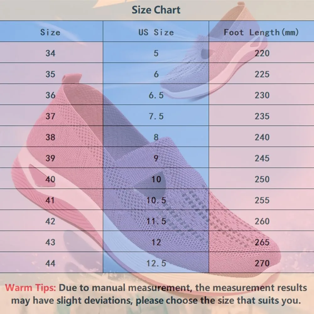 Women's Orthopedic Slip-On Shoes, Breathable Woven Comfort Sneakers with Arch Support, Soft Foam Sole for Walking, Non-Slip Casual Summer Shoes for