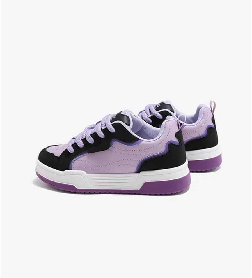 Women’s Platform Soft Sneakers Lace Up Casual Color Block Comfortable Thick Sole Tennis Walking Shoes
