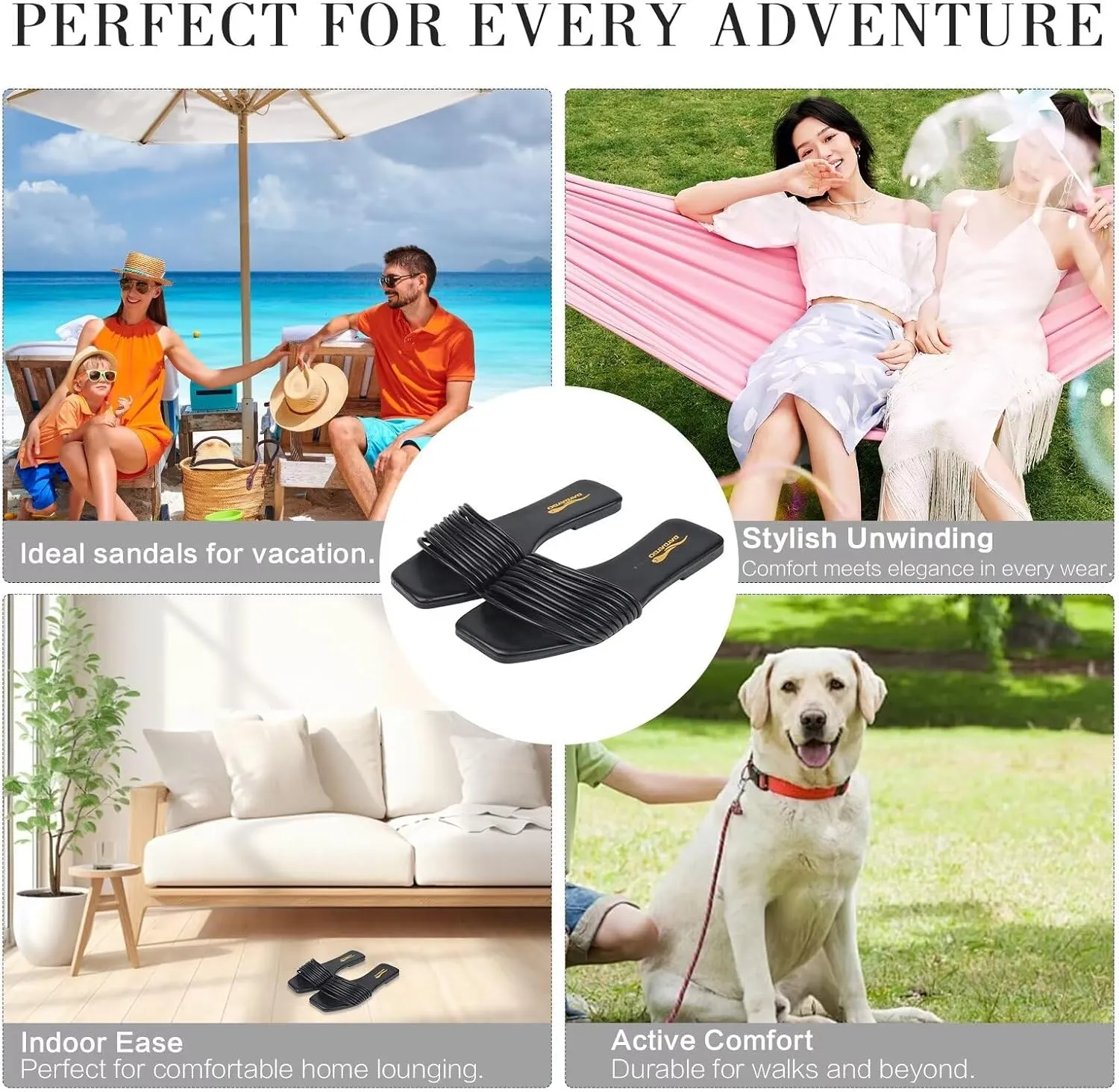 Women's Slide Sandals - Comfy Slip-On Design with Sleek Straps for Casual Elegance - Fashionable and Trendy Summer Flat Slides Shoes for Girls and Women