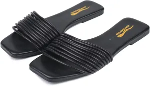 Women's Slide Sandals - Comfy Slip-On Design with Sleek Straps for Casual Elegance - Fashionable and Trendy Summer Flat Slides Shoes for Girls and Women
