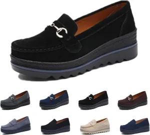 Womens Slip on Loafers Comfortable Thick Soft Platform Shoes Business Casual Walking Shoes