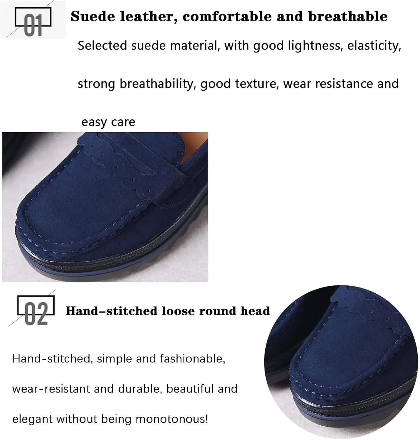 Womens Slip on Loafers Comfortable Thick Soft Platform Shoes Business Casual Walking Shoes