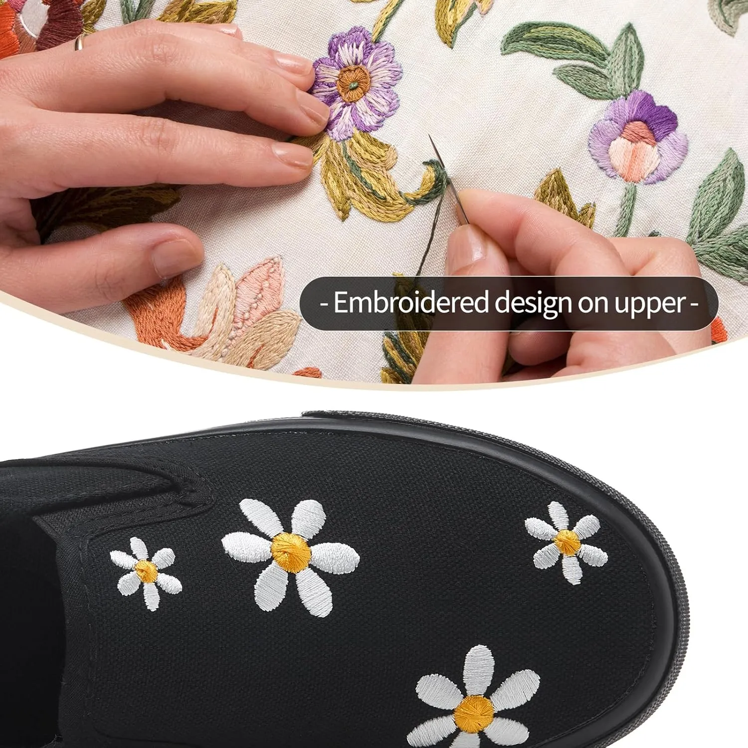 Women's Slip on Shoes Canvas Sneakers Loafers Non Slip Shoes Low Top Casual Shoes