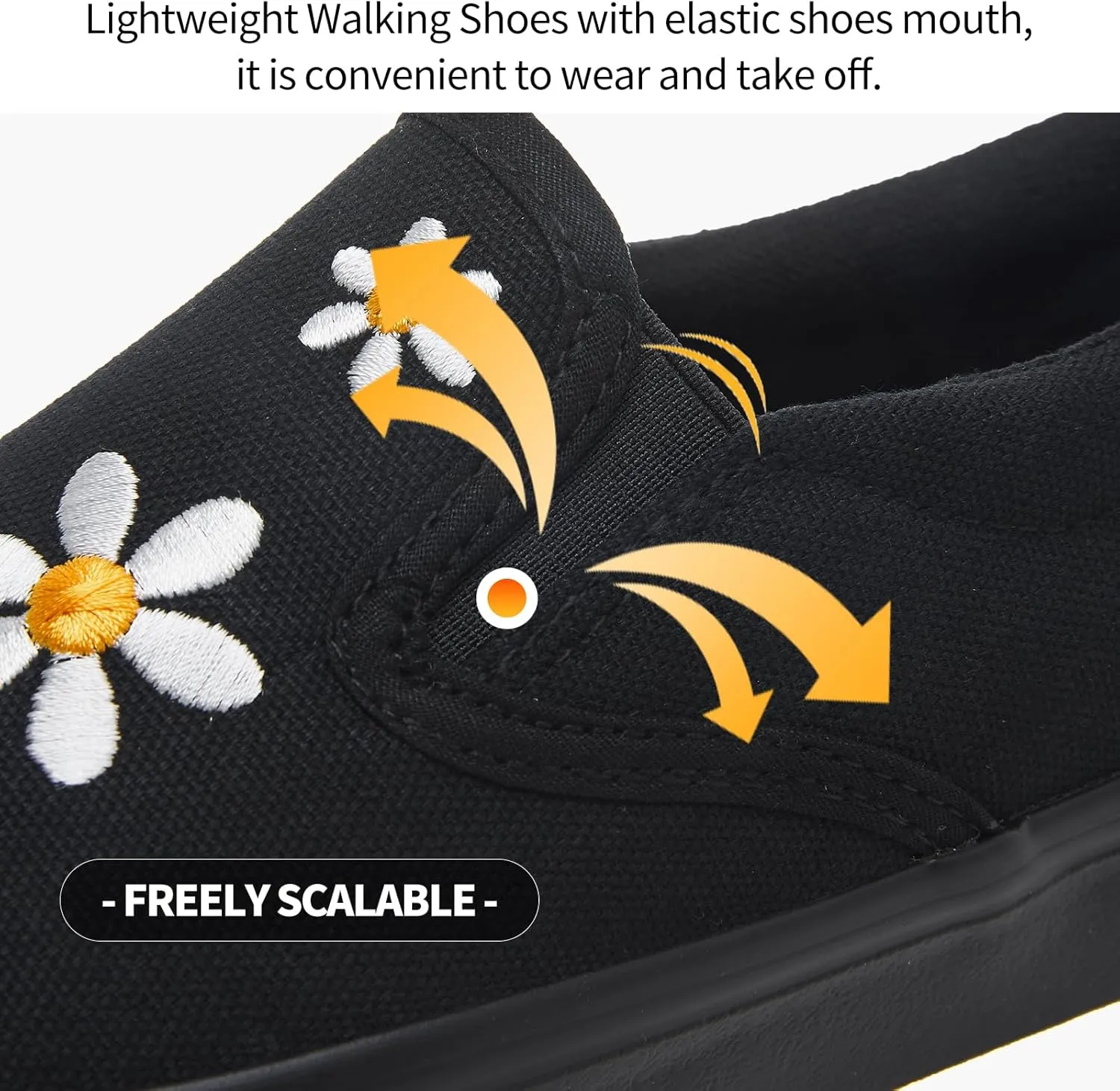 Women's Slip on Shoes Canvas Sneakers Loafers Non Slip Shoes Low Top Casual Shoes