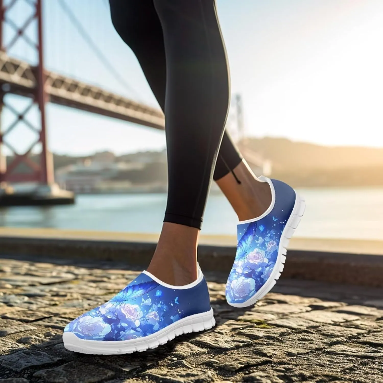 Women's Slip on Sneakers Soft Loafers Non Slip Shoes Comfort Low Top Casual Walking Shoe for Travel Work White Sole Size 5.5-11.5