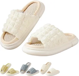 Women's Slippers for Indoor Linen Lightweight Cozy Soft Non Slip Slippers Flooring Anti Slip Household Slippers Home Slippers Bedroom Shoes Slippers