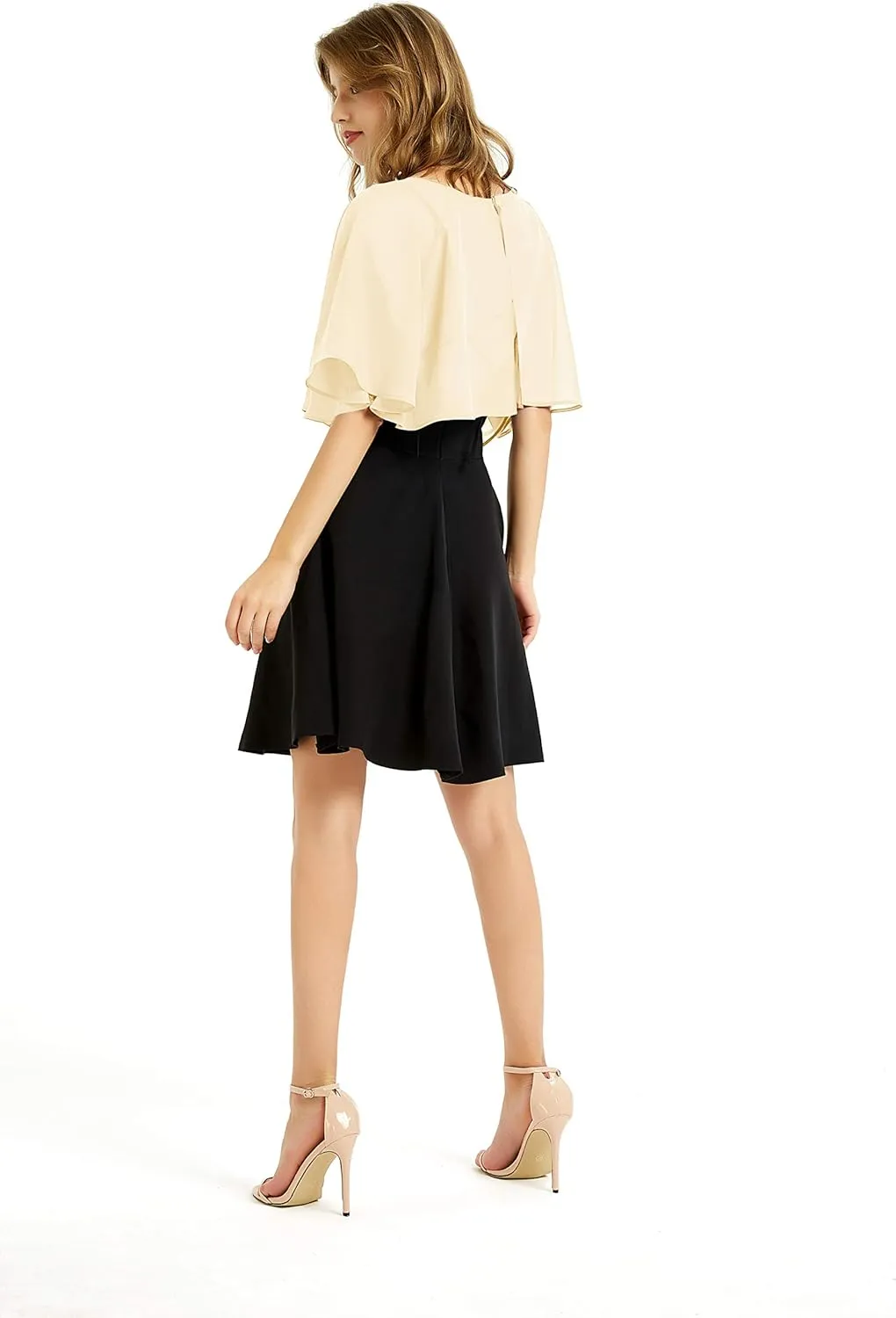Women's Soft Chiffon Shawl Wraps Shrug for Evening Dress Wedding Cape Bolero Flapper Cover Up