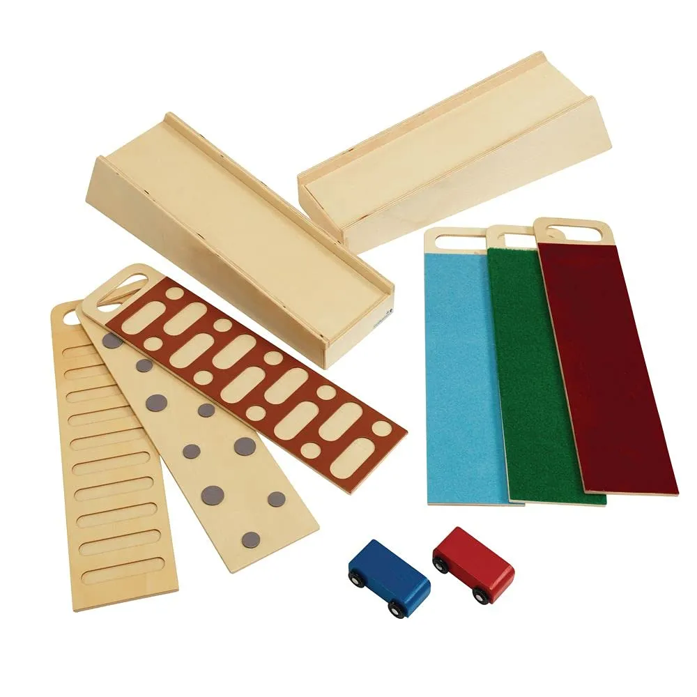 Wooden Ramp STEM Discovery Set with Ramps, Textured Surfaces, and Cars, Educational STEM Toy for Kids, Science Experiments for Kids