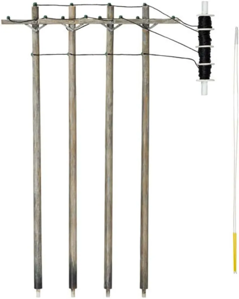 Woodland Scenics US2265 HO Wired Poles Single Crossbar