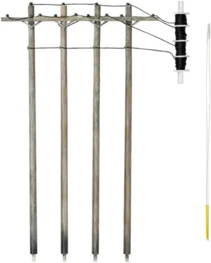 Woodland Scenics US2265 HO Wired Poles Single Crossbar