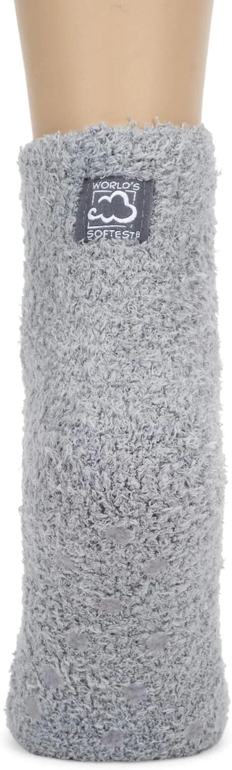World's Softest Ultra-Soft Knit Comfort Quarter Length Cozy Socks with Grippers