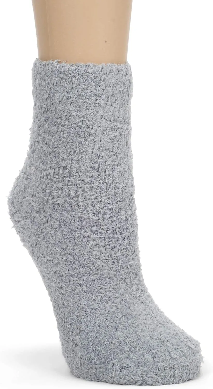 World's Softest Ultra-Soft Knit Comfort Quarter Length Cozy Socks with Grippers