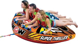 WOW Sports Thriller Towable Deck Tube for Boating Adults, Tubing Boat Inflatable for Water Sports