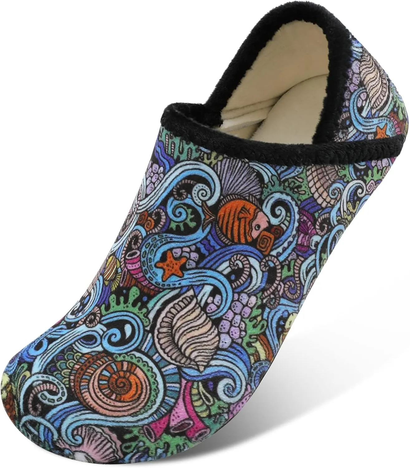 XIHALOOK House Slippers for Women Men Cozy Sock Shoes with Soft Rubber Sole Slip On for Indoor/Outdoor