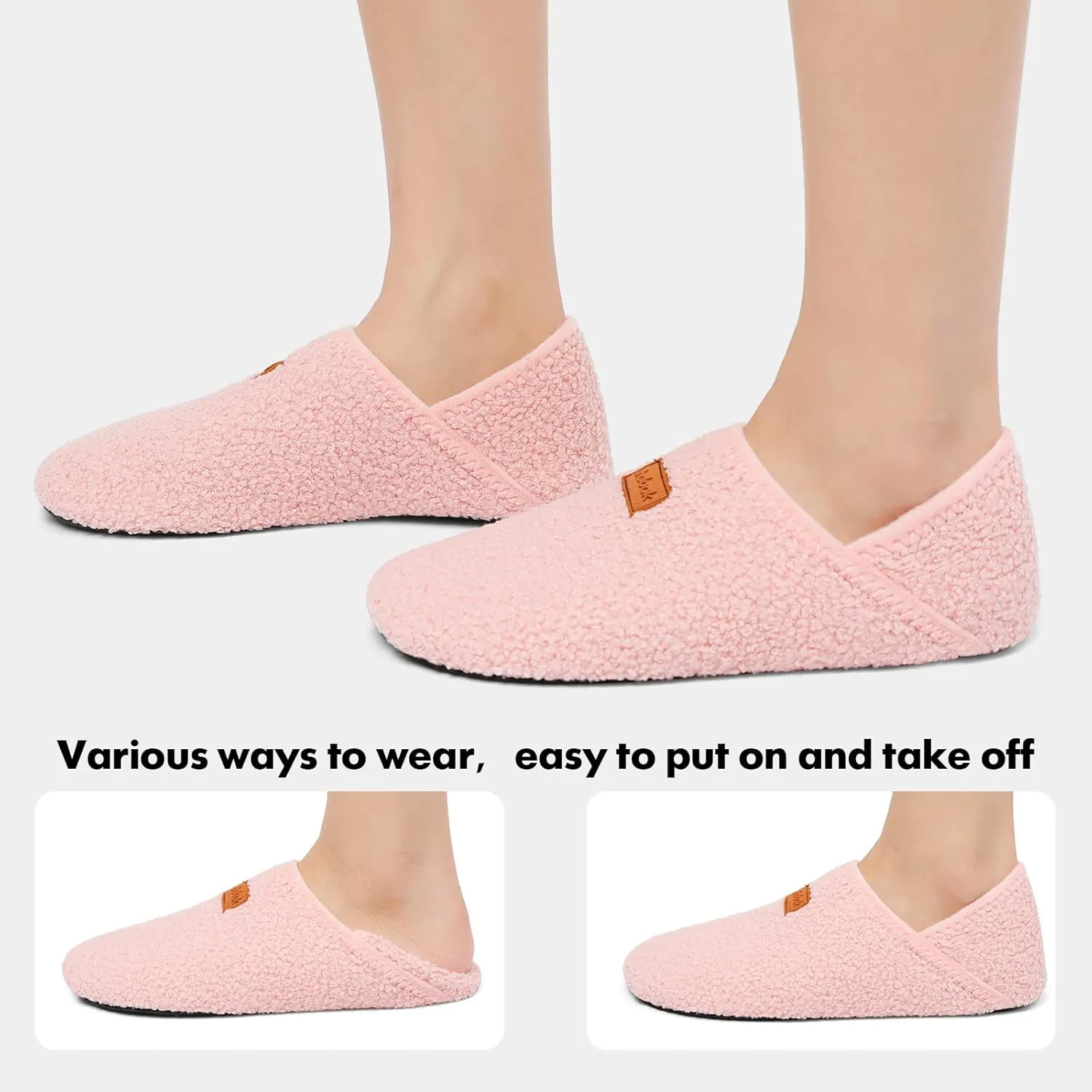 XIHALOOK House Slippers for Women Men Cozy Sock Shoes with Soft Rubber Sole Slip On for Indoor/Outdoor