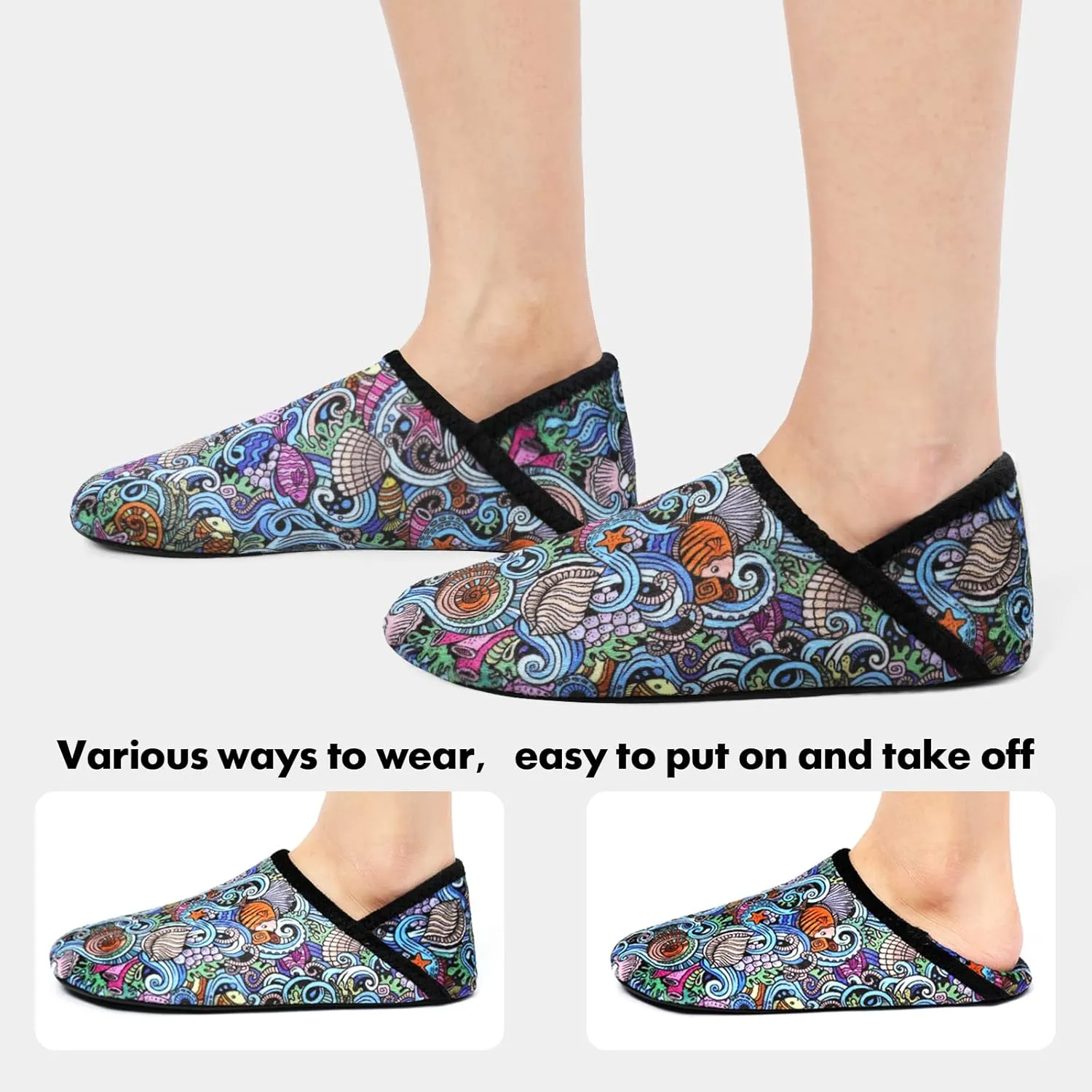 XIHALOOK House Slippers for Women Men Cozy Sock Shoes with Soft Rubber Sole Slip On for Indoor/Outdoor