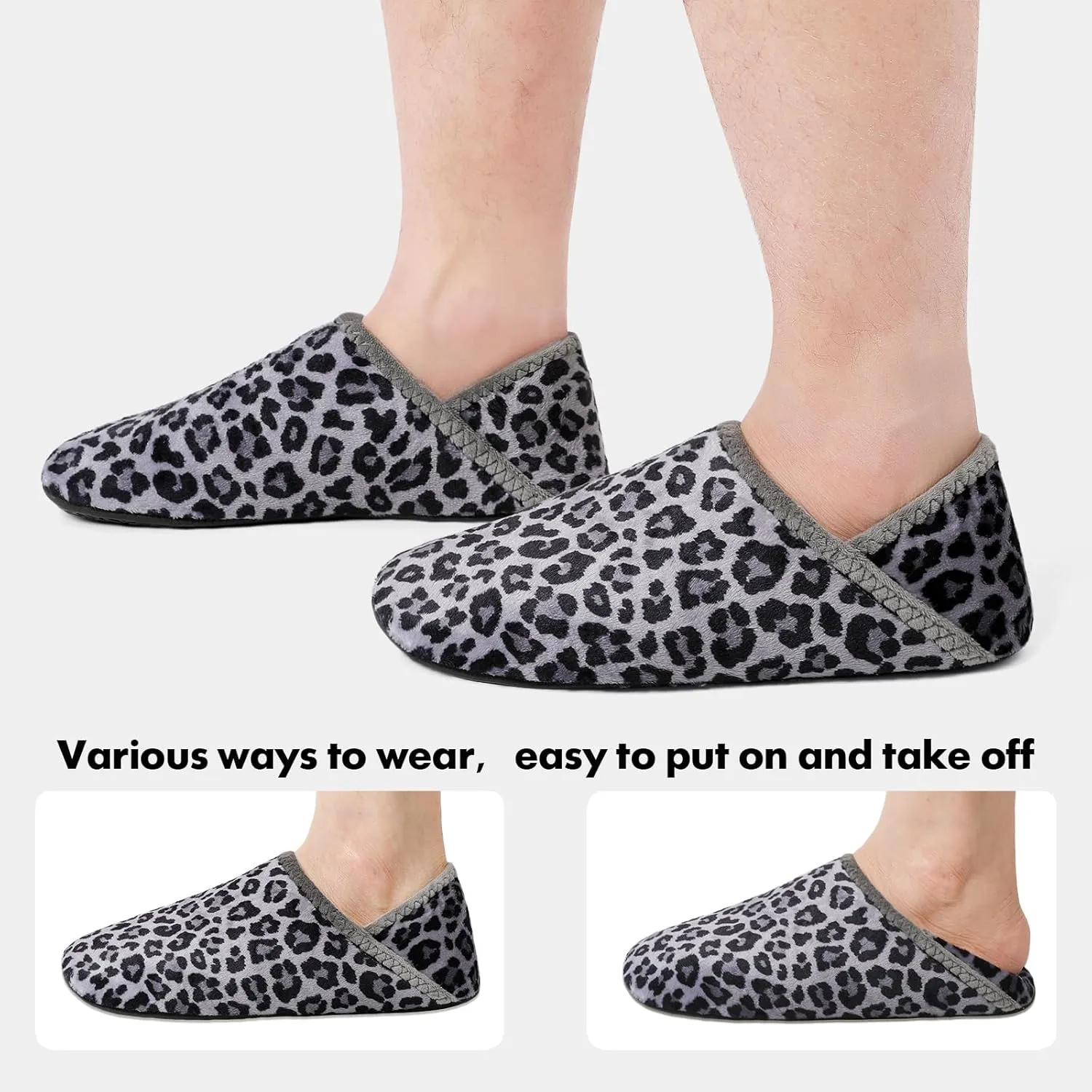 XIHALOOK House Slippers for Women Men Cozy Sock Shoes with Soft Rubber Sole Slip On for Indoor/Outdoor