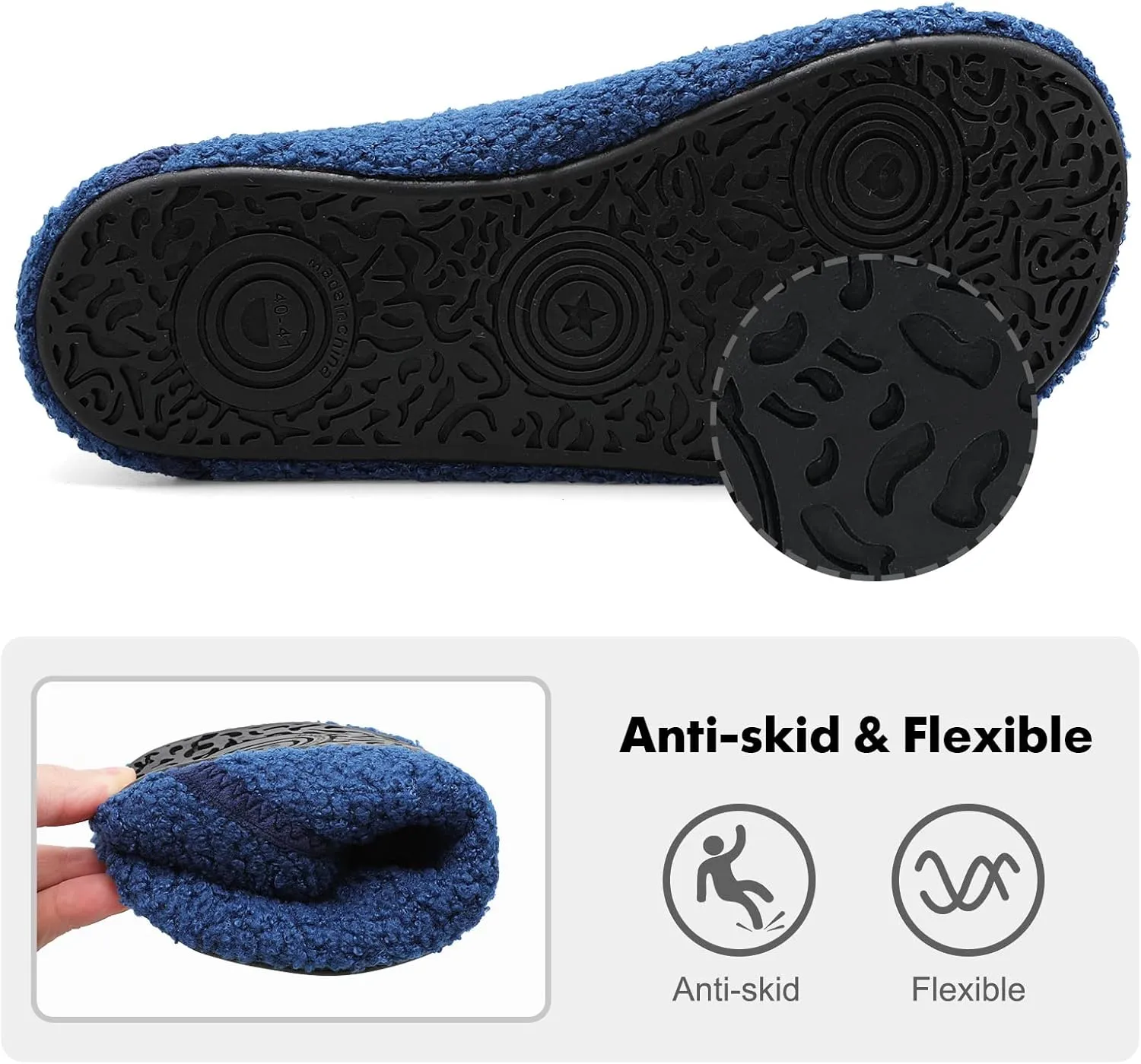 XIHALOOK House Slippers for Women Men Cozy Sock Shoes with Soft Rubber Sole Slip On for Indoor/Outdoor