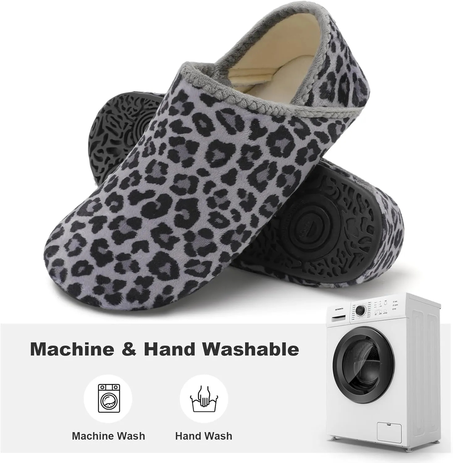 XIHALOOK House Slippers for Women Men Cozy Sock Shoes with Soft Rubber Sole Slip On for Indoor/Outdoor