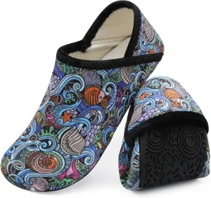 XIHALOOK House Slippers for Women Men Cozy Sock Shoes with Soft Rubber Sole Slip On for Indoor/Outdoor