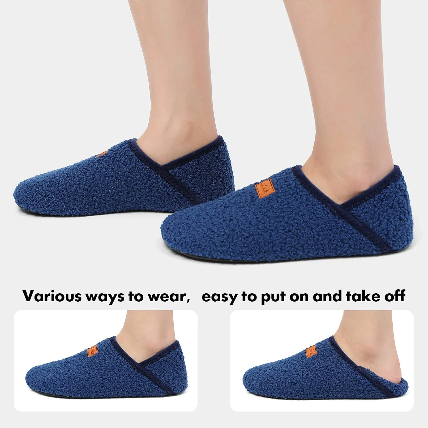 XIHALOOK House Slippers for Women Men Cozy Sock Shoes with Soft Rubber Sole Slip On for Indoor/Outdoor