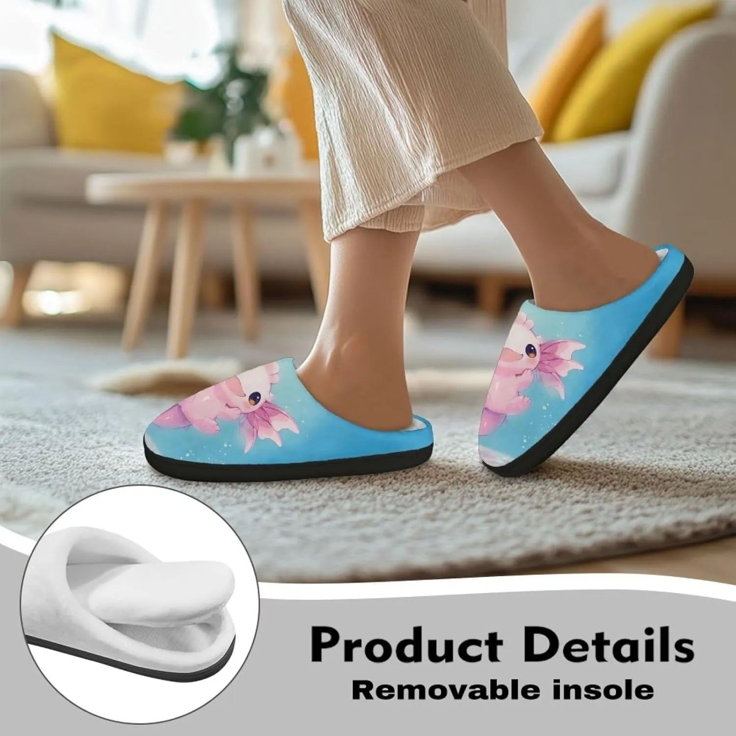 Xpyiqun Slippers Women Men Slip On House Shoes Fuzzy Warm Winter Slippers Size 4-12