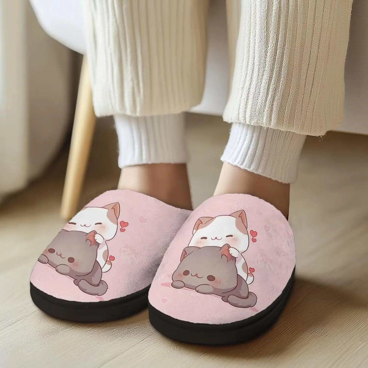 Xpyiqun Slippers Women Men Slip On House Shoes Fuzzy Warm Winter Slippers Size 4-12