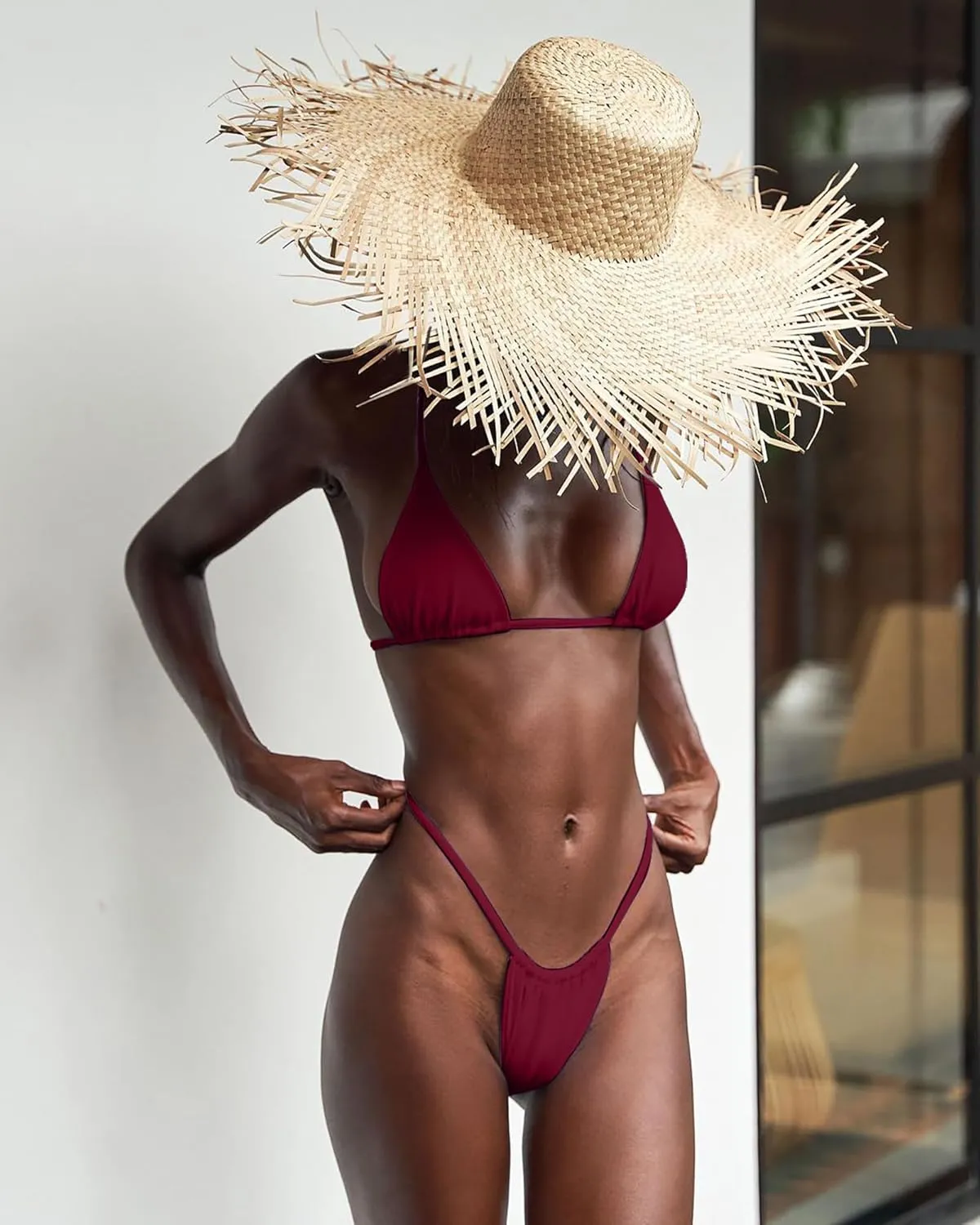 XUNYU Thong Bikini Sets for Women - Brazilian Micro String Bikinis Sexy Two Piece Swimsuit Triangle Top Halter Bathing Suits