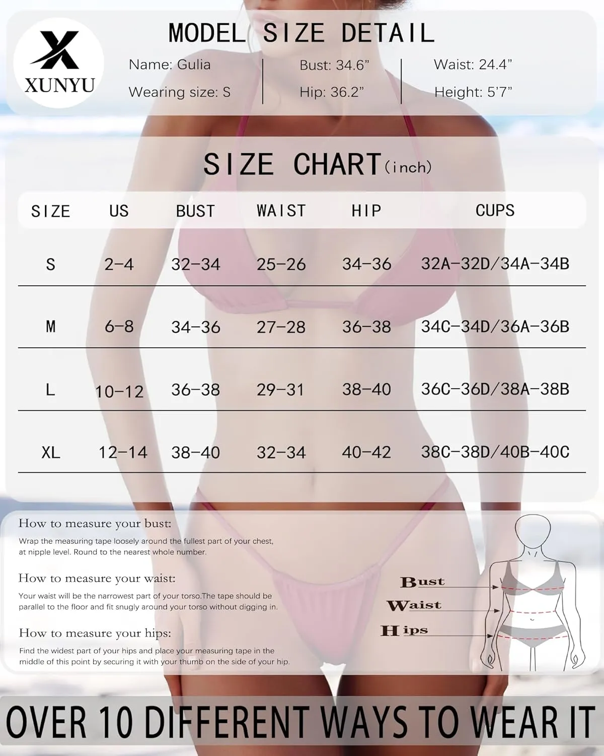 XUNYU Thong Bikini Sets for Women - Brazilian Micro String Bikinis Sexy Two Piece Swimsuit Triangle Top Halter Bathing Suits