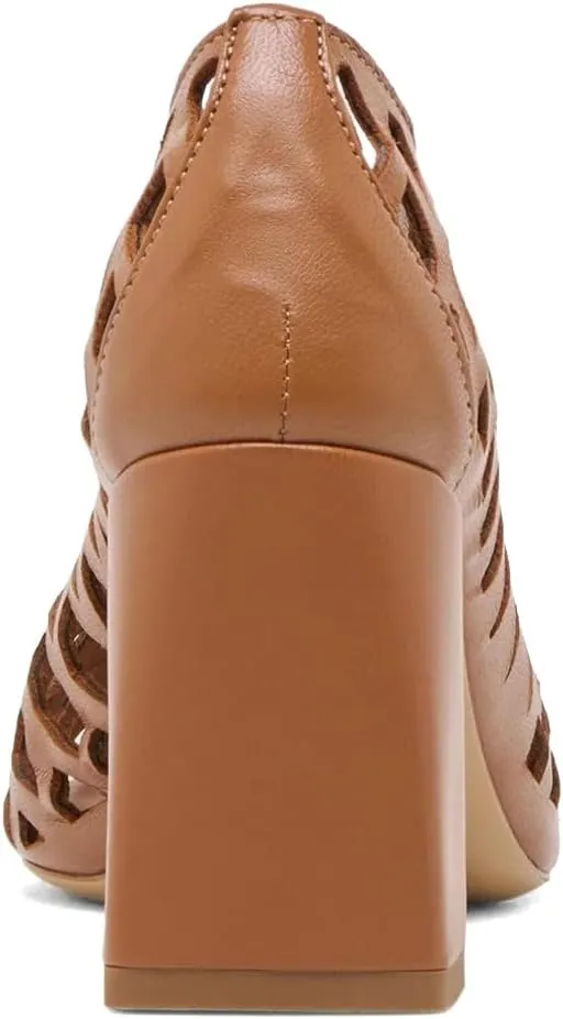 XYD Women Chunky Heels Pointed Toe Woven Pumps Slip-on Cutout Chic Office Formal Spring Summer Shoes